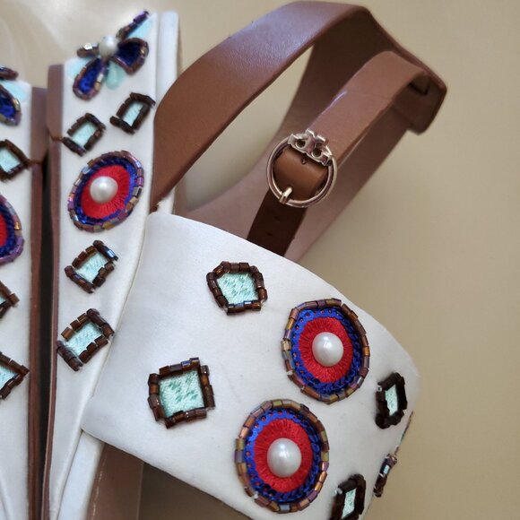 Tory Burch Estella Embellished Sandal Size 10 - Picture 7 of 16